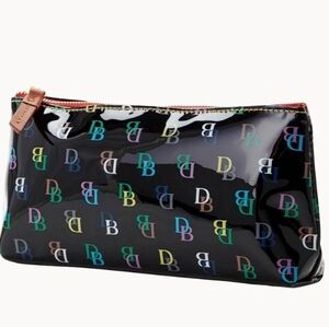 Dooney & Bourke Black Cosmetic Bag with Colorful Logo NWT Dooney & Bourke